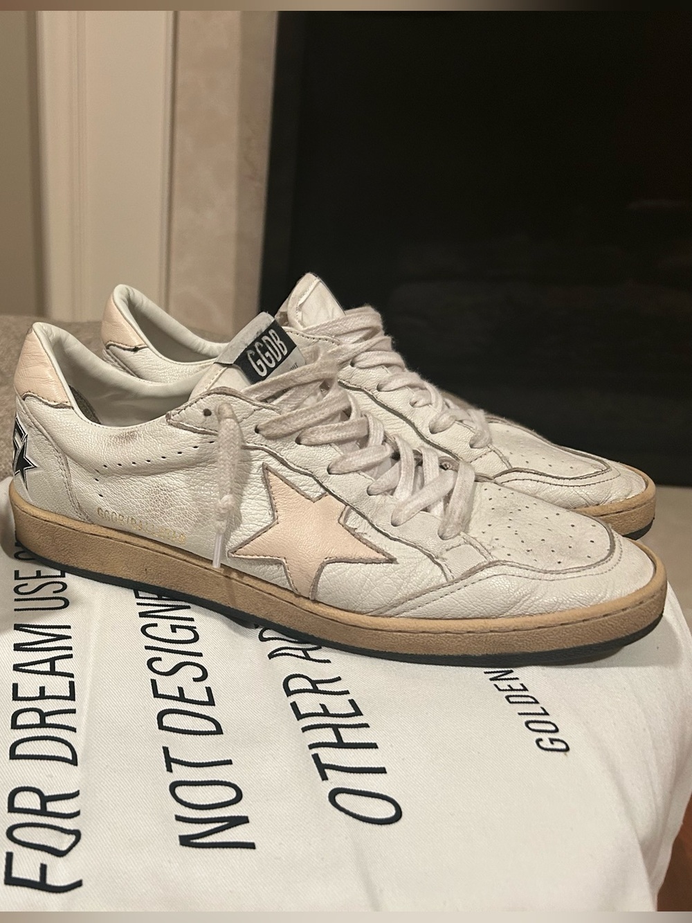 Golden Goose Ball Star white/beige and pink sneakers, worn only a few times!